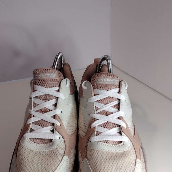 Skechers Bobs Sport Arc Waves Shoes Womens Sz 11 White Pink Athletic Trainers - Picture 8 of 9